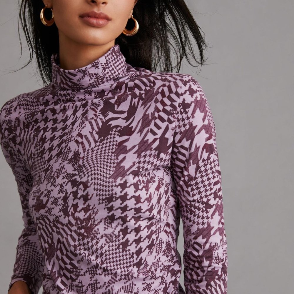 Anthropologie Maeve Printed Turtleneck